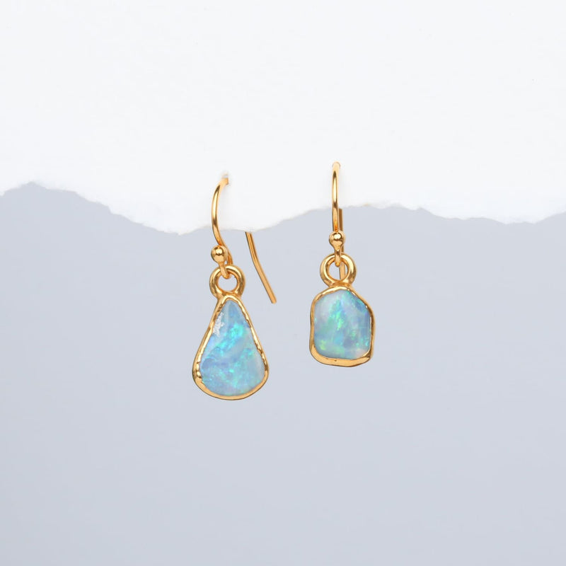 Mismatched Opal Earrings • Australian Fire Opals •