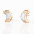 Moon Rainbow Moonstone Stud Earrings, June Birthstone
