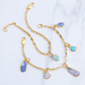 Opal Charm Bracelet • Australian Fire • Gold Filled