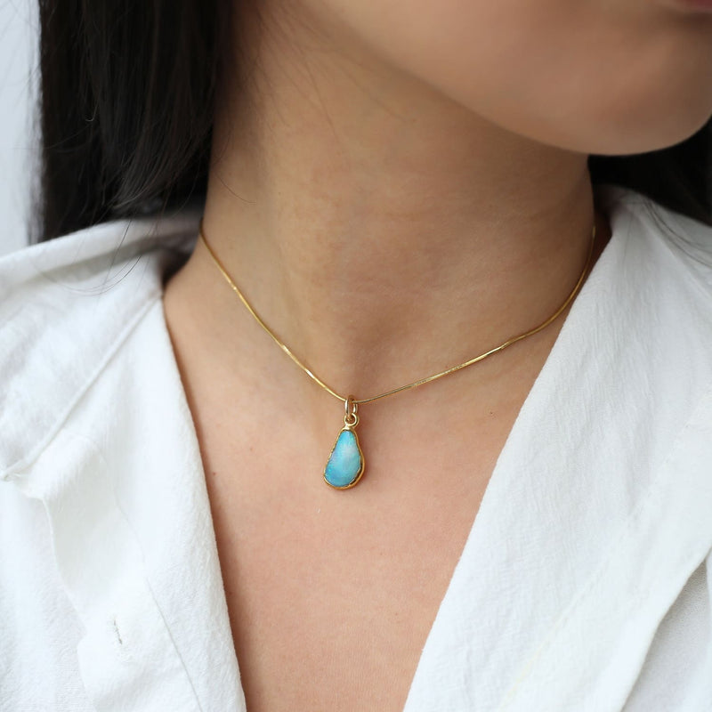 Opal Choker in 24k Dip • Gold Filled • Paperclip & Snake