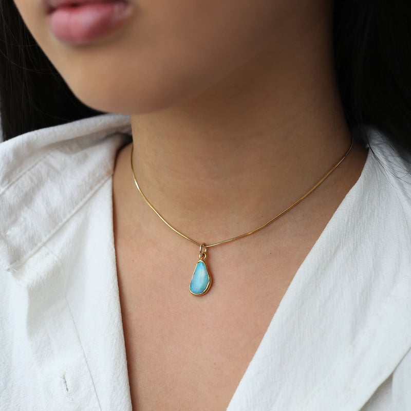 Opal Choker in 24k Dip • Gold Filled • Paperclip & Snake