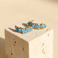 Raw Opal Half Hoop Cluster Earrings