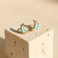 Moon Kyocera Opal Stud Earrings