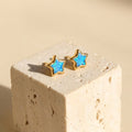Dainty Star Kyocera Opal Stud Earrings