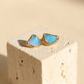 Large Raw Australian Opal Stud Earrings