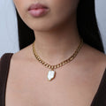 Baroque Pearl Cuban Link Choker, Gothic Handmade Necklace