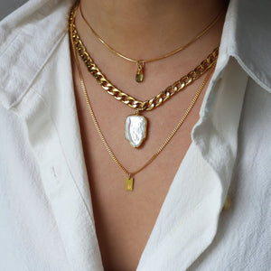 Baroque Necklace Link - Choker Choker Cuban Ringcrush • Pearl Real Pearl