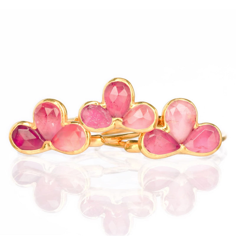 Pink Tourmaline Fleur Ring Art Deco for Women Stone Gemstone