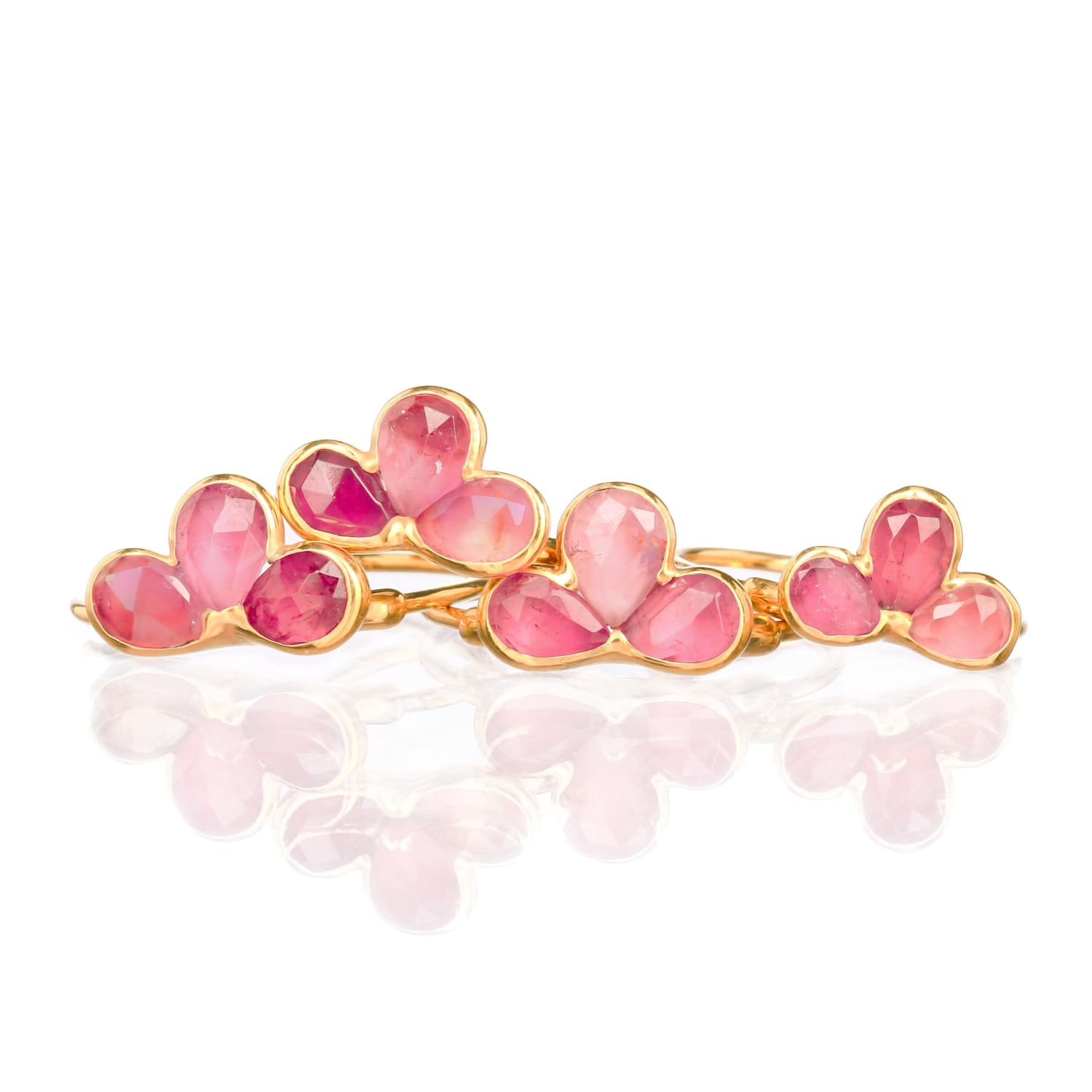 Pink Tourmaline Fleur Ring Art Deco for Women Stone Gemstone