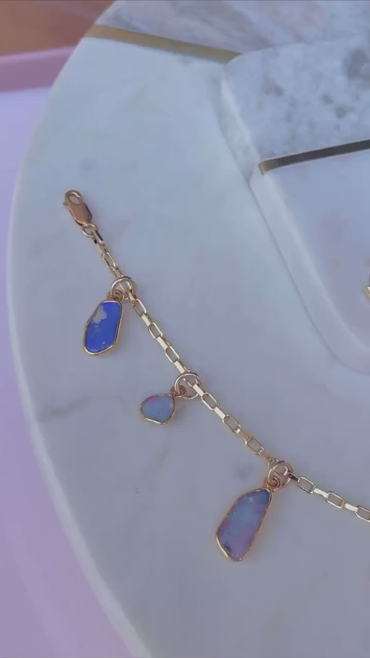 Mismatched Opal Earrings • Australian Fire Opals • Minimalist Summer Aesthetic • October Birthstone • Non Tarnish Waterproof • Daily Wear