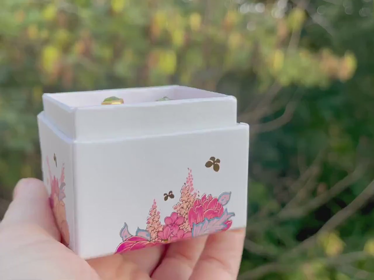 Raw Peridot Stud Earrings in Rose Gold