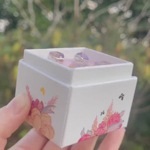 Raw Ametrine Stud Earrings w/ Gold Fill, Unique Natural Amethyst and Citrine Rough  Jewelry. Cube Rectangle Gemstone. Handmade in USA