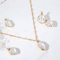 Raw Crystal Necklace with Paperclip Chain