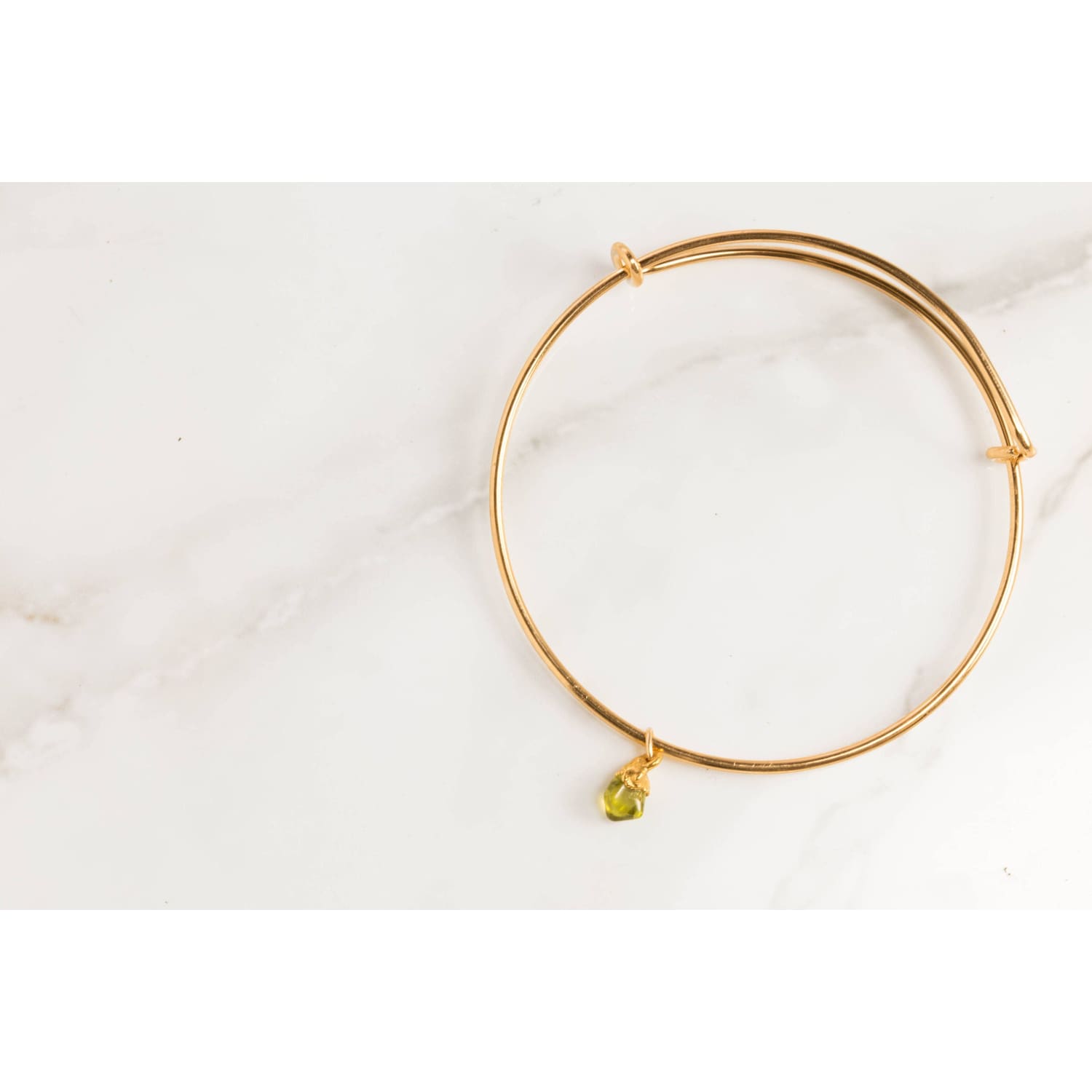 Raw Gemstone Birthstone Bracelet Real Gold Delicate Dainty •