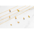Raw Birthstone Bracelet, Dainty Gold Bangle or Chain
