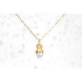 Raw Pearl Drop Necklace, June Birthstone Pearl Choker