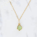 Raw Peridot Necklace, Leo Birthstone Delicate Pendant