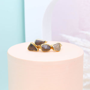 Raw Smoky Cognac Quartz Ring • Gold Filled • January