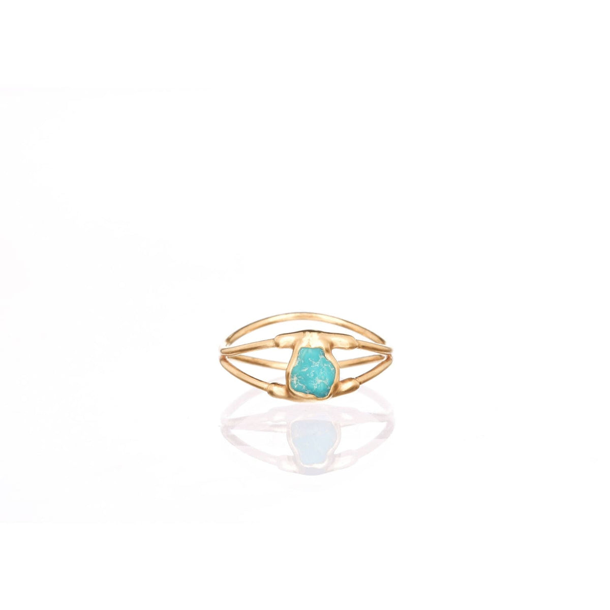 Raw Turquoise Evil Eye Ring Gold Dainty Stacking Blue Green