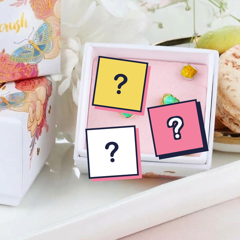 Ringcrush raw crystal earring mystery box: three surprise pairs of earrings