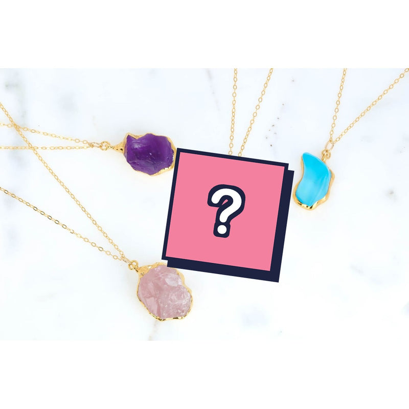 Ringcrush statement necklace mystery box: one surprise raw gemstone necklace
