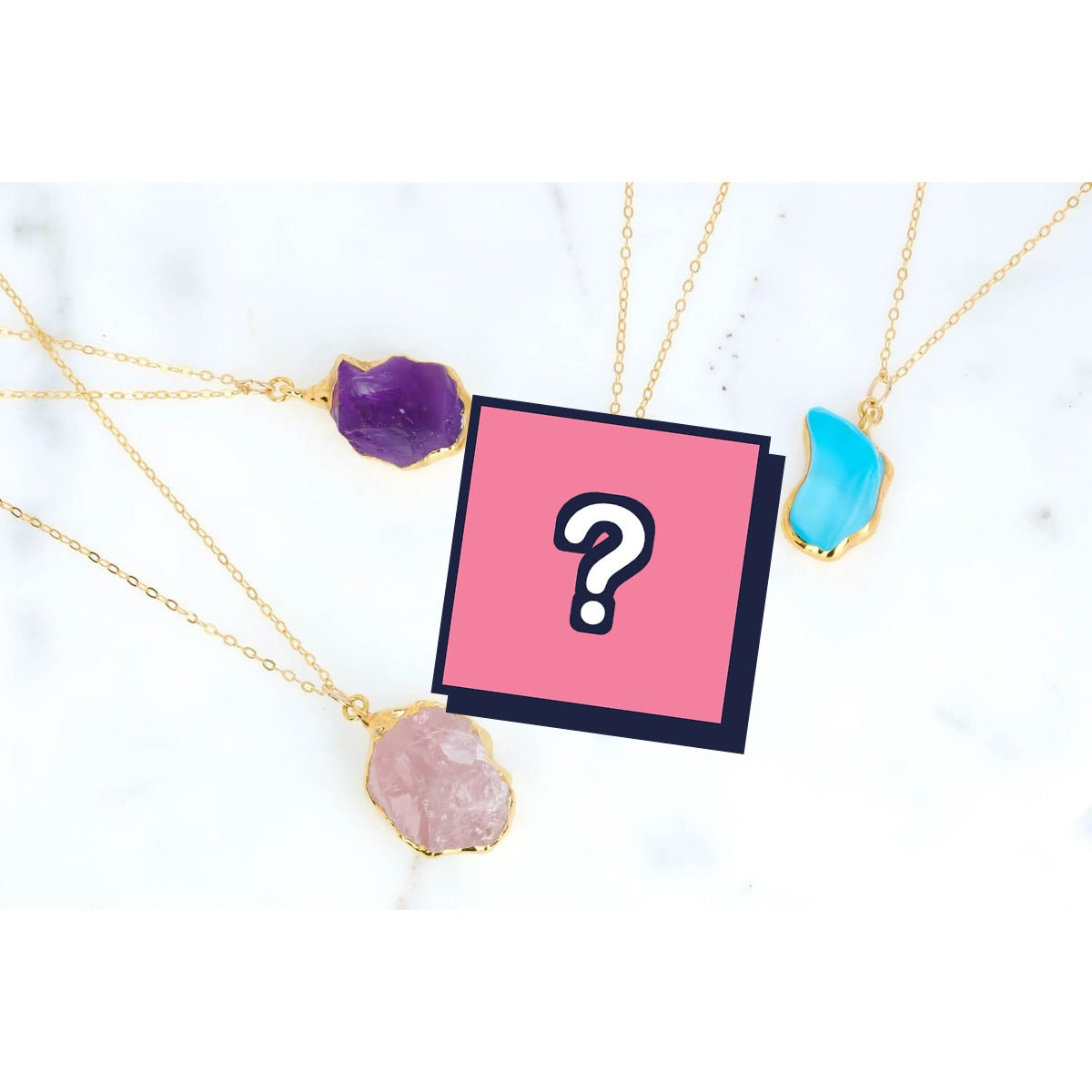 Ringcrush statement necklace mystery box: one surprise raw gemstone necklace