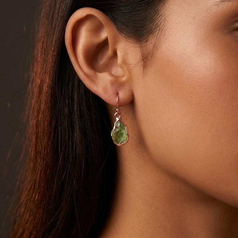 Raw Peridot Dangle Earrings (11 of 13)
