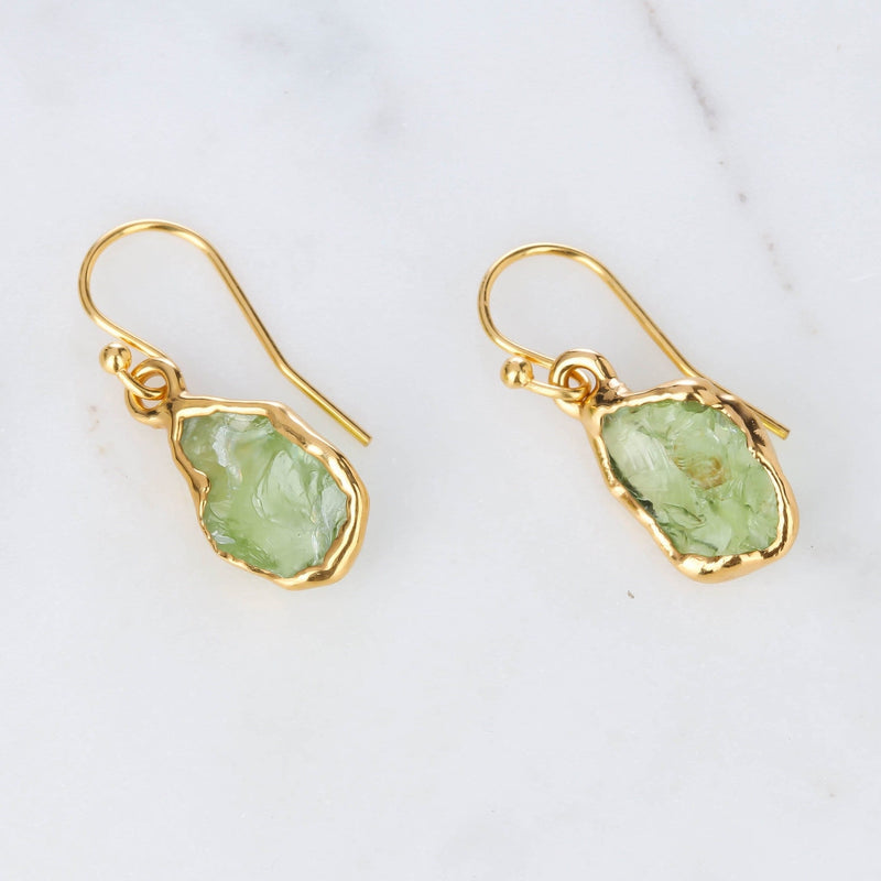 Raw Peridot Dangle Earrings (2 of 13)