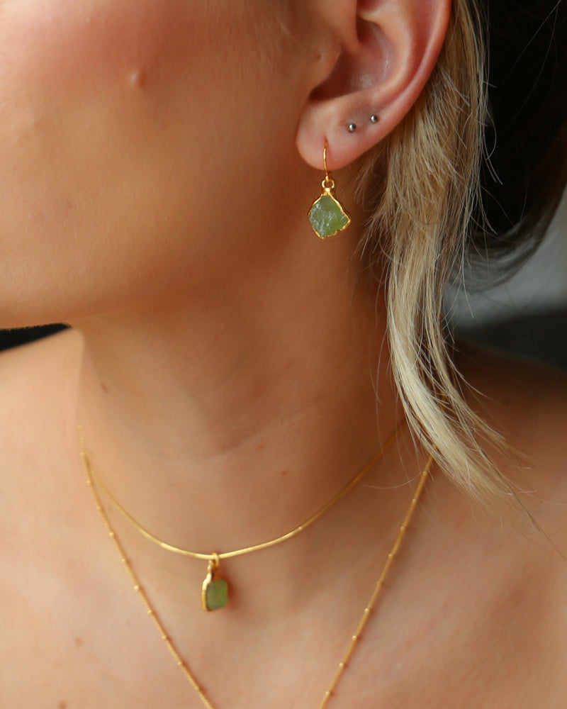 Raw Peridot Dangle Earrings (4 of 13)