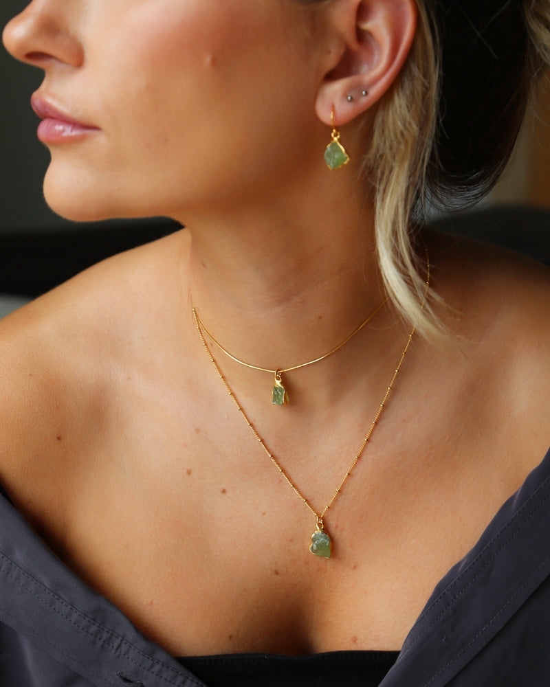 Raw Peridot Dangle Earrings (6 of 13)