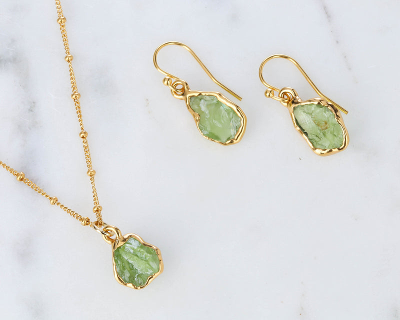 Raw Peridot Dangle Earrings (7 of 13)