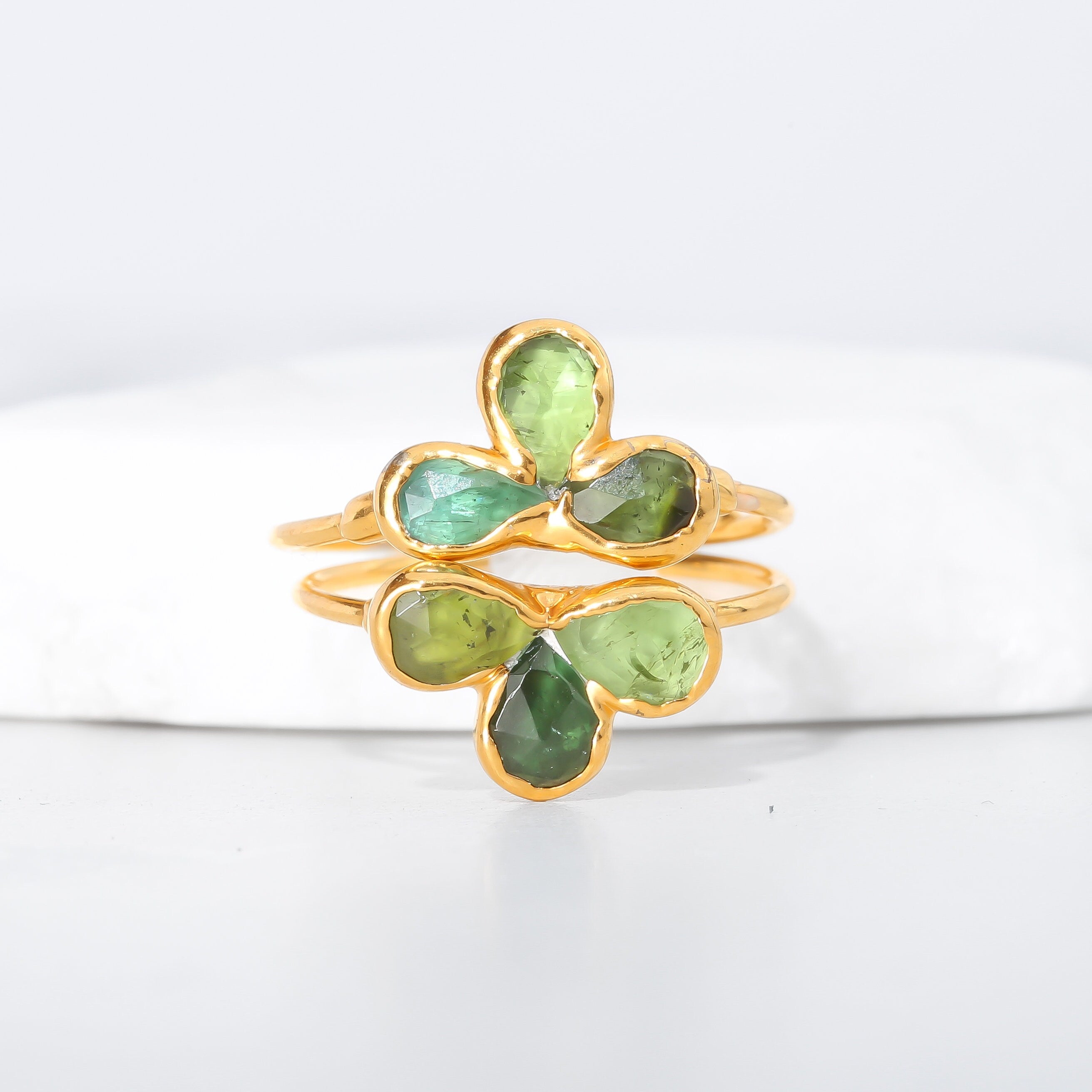Ringcrush Raw Green Tourmaline Ring, 24k gold