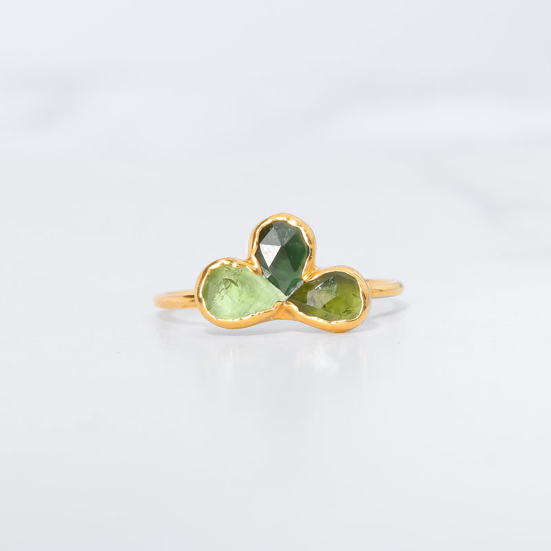 Raw Green Tourmaline Ring on a white background (3 of 7)