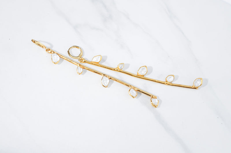 Raw Herkimer Diamond Earrings on a white background (5 of 10)