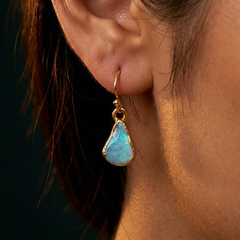 Raw Fire Opal Earrings (11 of 13)