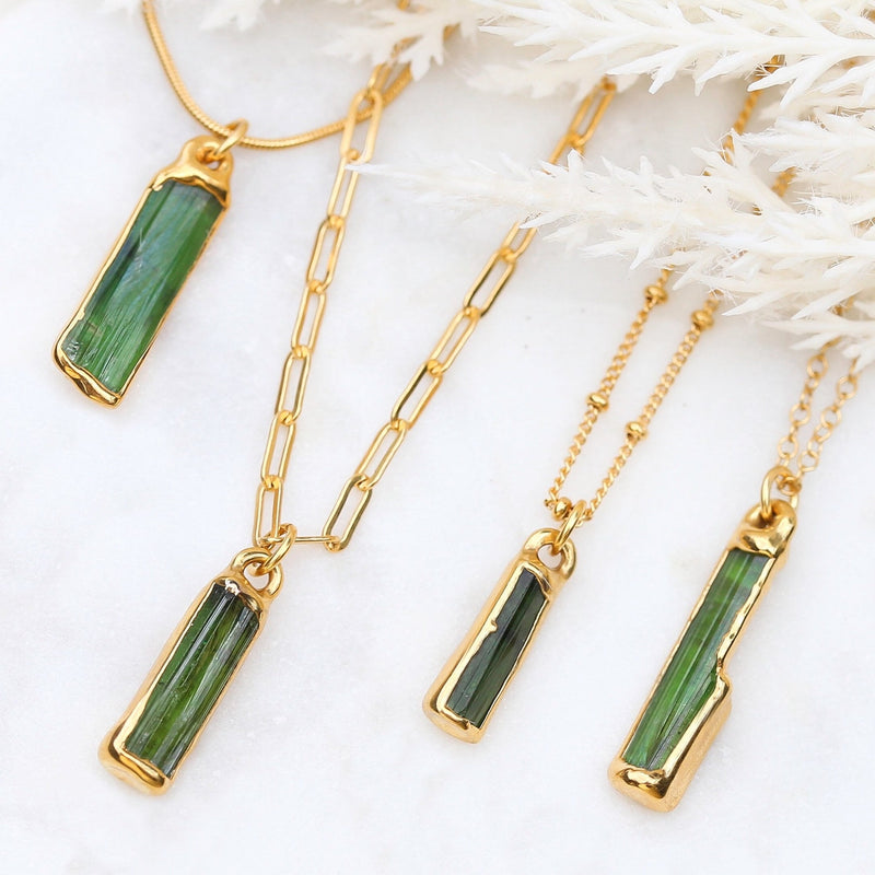Raw Green Tourmaline Necklace (2 of 7)