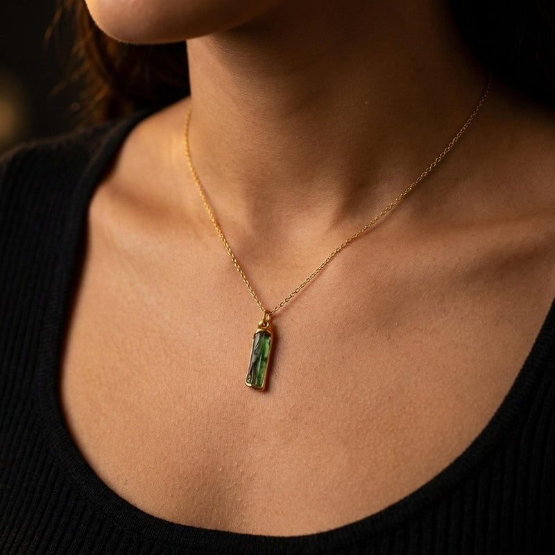 Raw Green Tourmaline Necklace (7 of 7)