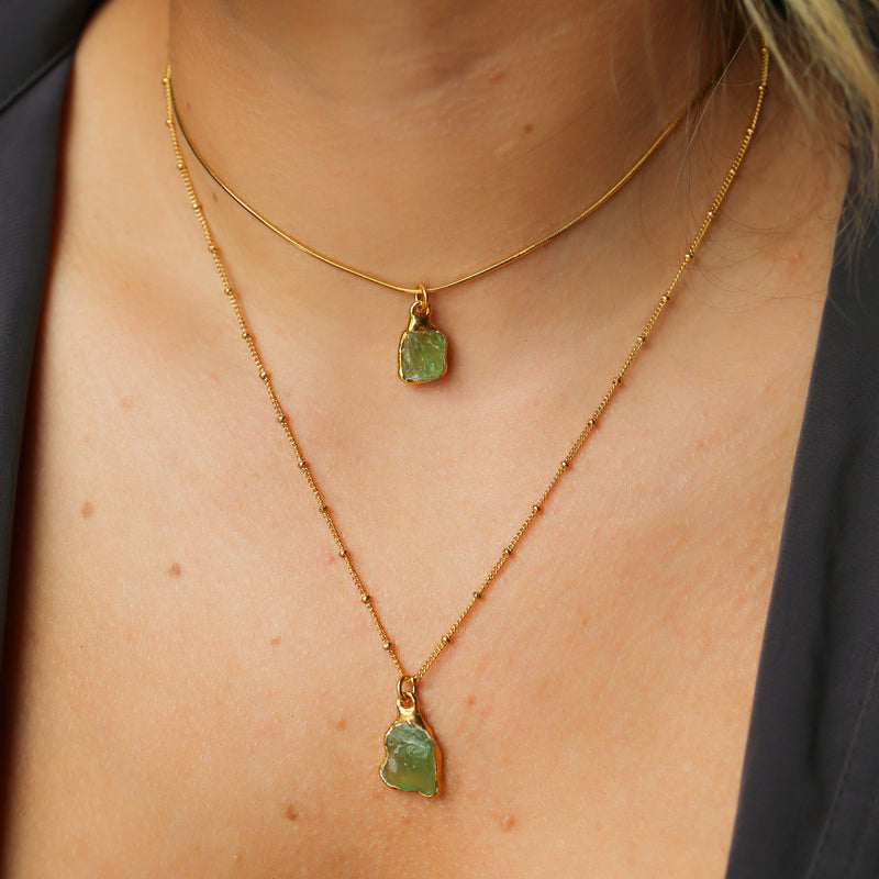 Raw Peridot Necklace (3 of 13)