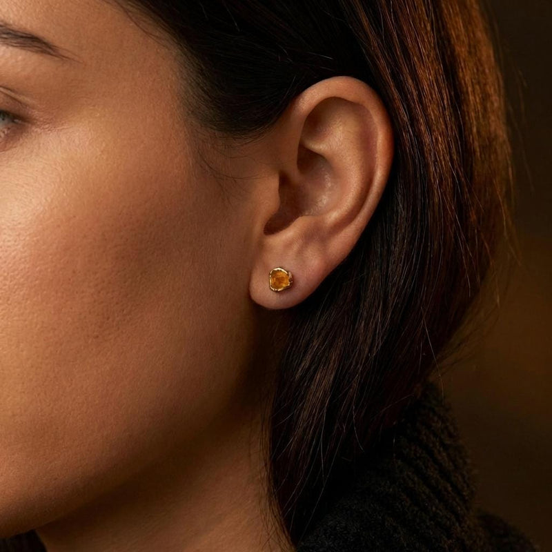 Mini Raw Citrine Stud Earrings (8 of 17)