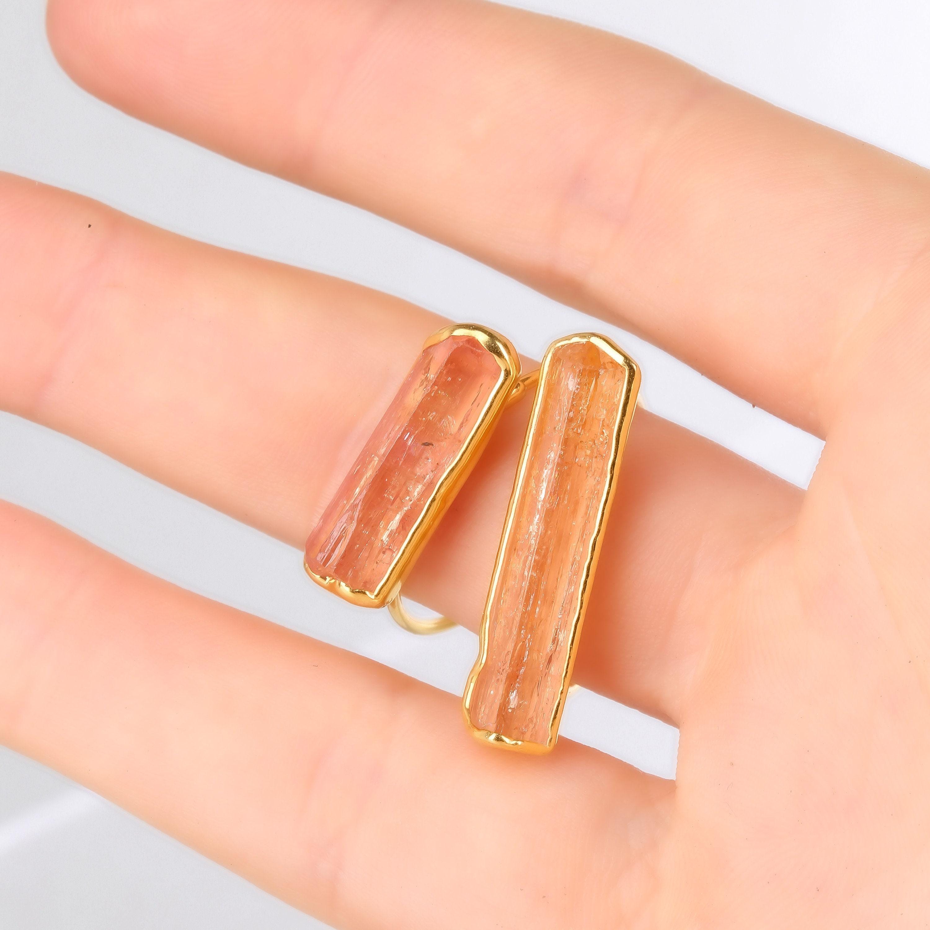 Ringcrush Raw Imperial Topaz Ring, 24k gold