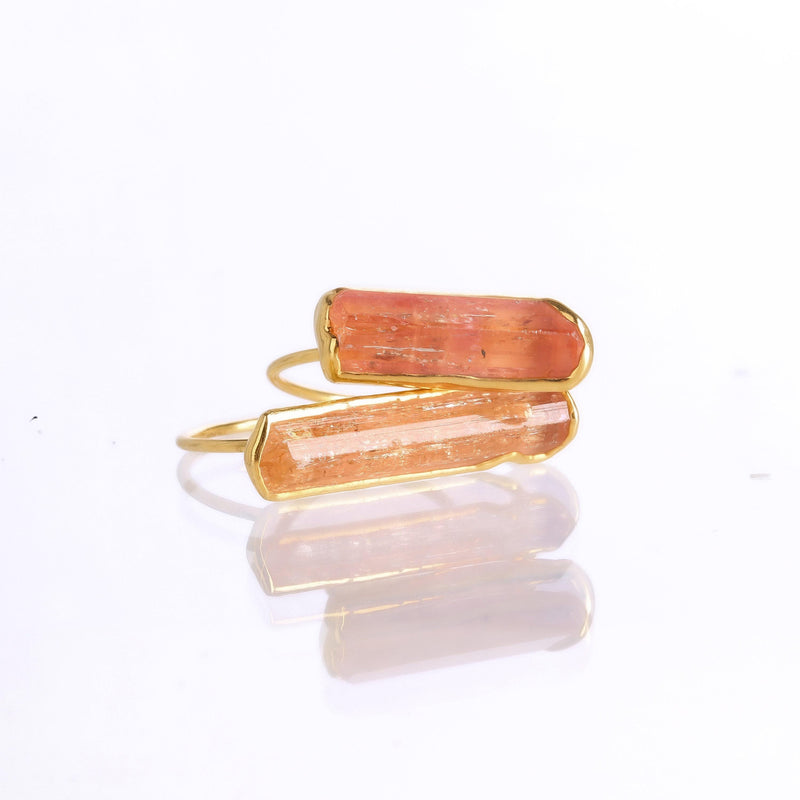 Raw Imperial Topaz Ring on a white background (5 of 10)