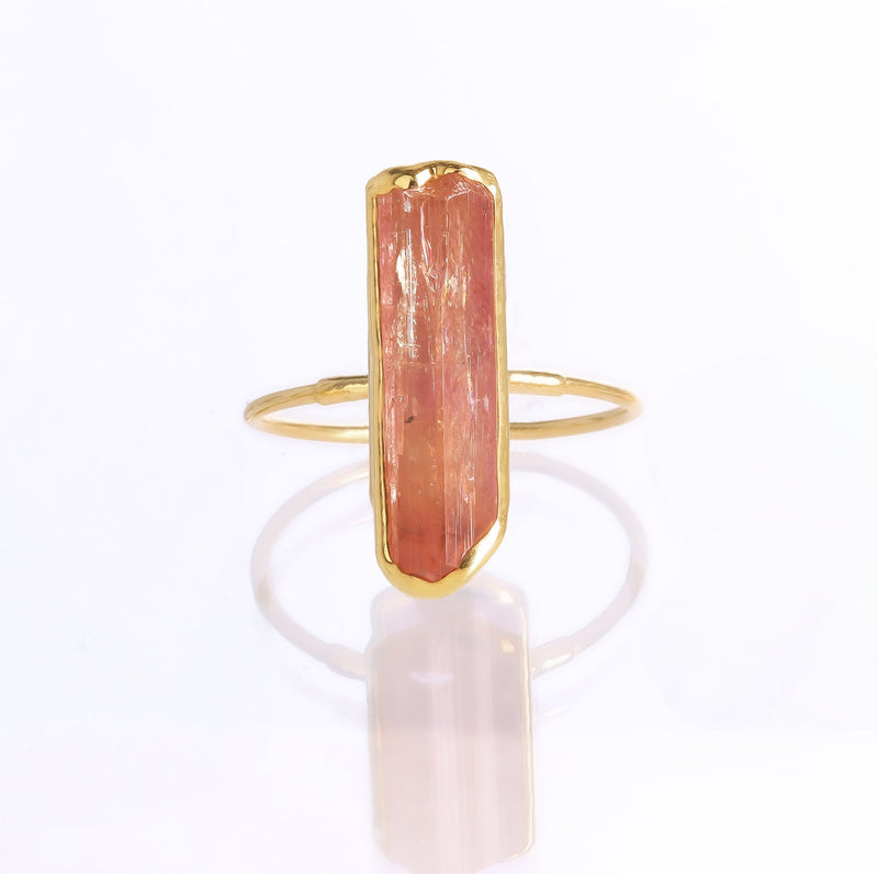 Raw Imperial Topaz Ring on a white background (2 of 10)
