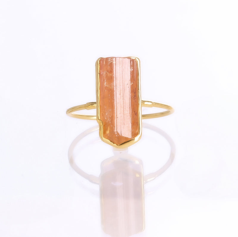Raw Imperial Topaz Ring on a white background (3 of 10)