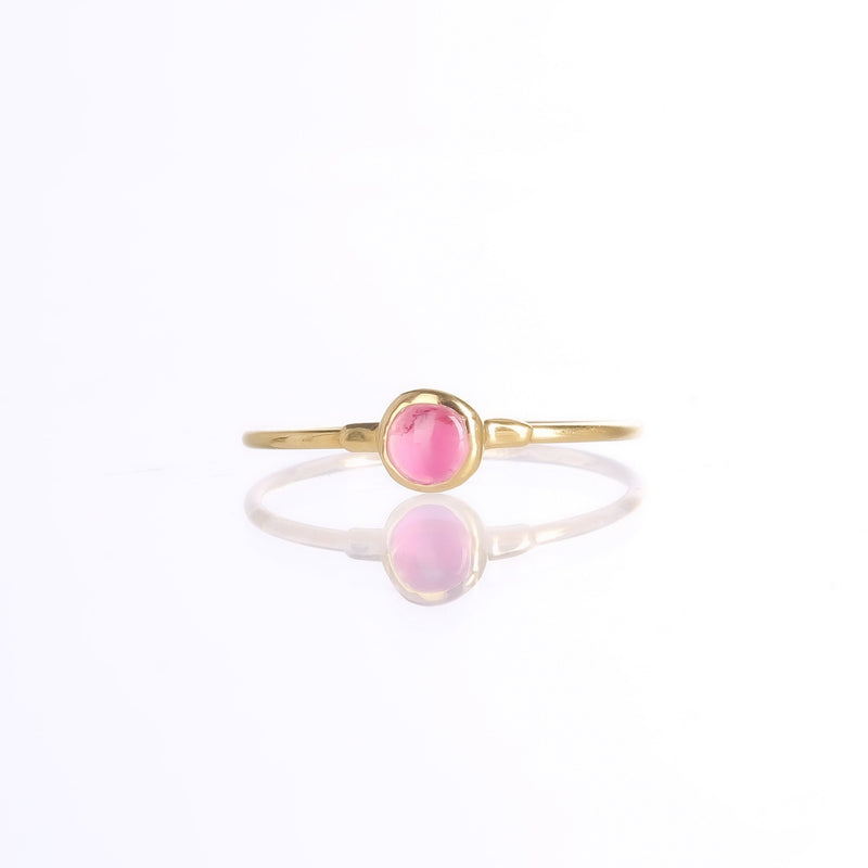 Additional photo of the Dainty Raw Pink Tourmaline Ring