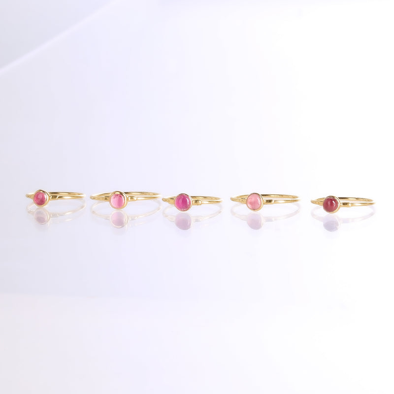 Additional photo of the Dainty Raw Pink Tourmaline Ring (photo 5)
