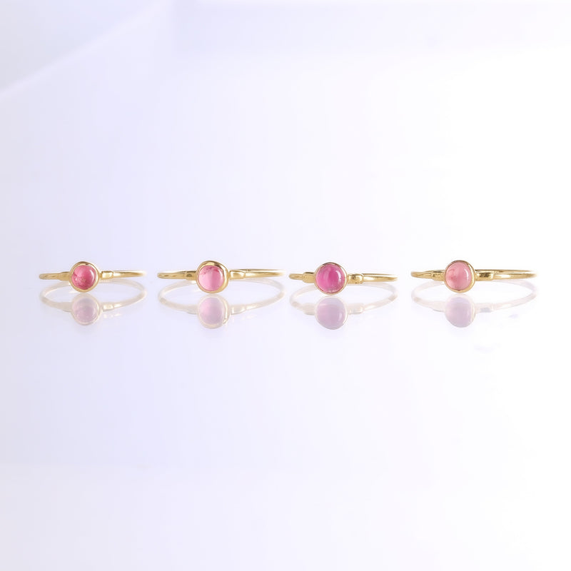 Dainty Raw Pink Tourmaline Ring - October birthstone (photo 6)