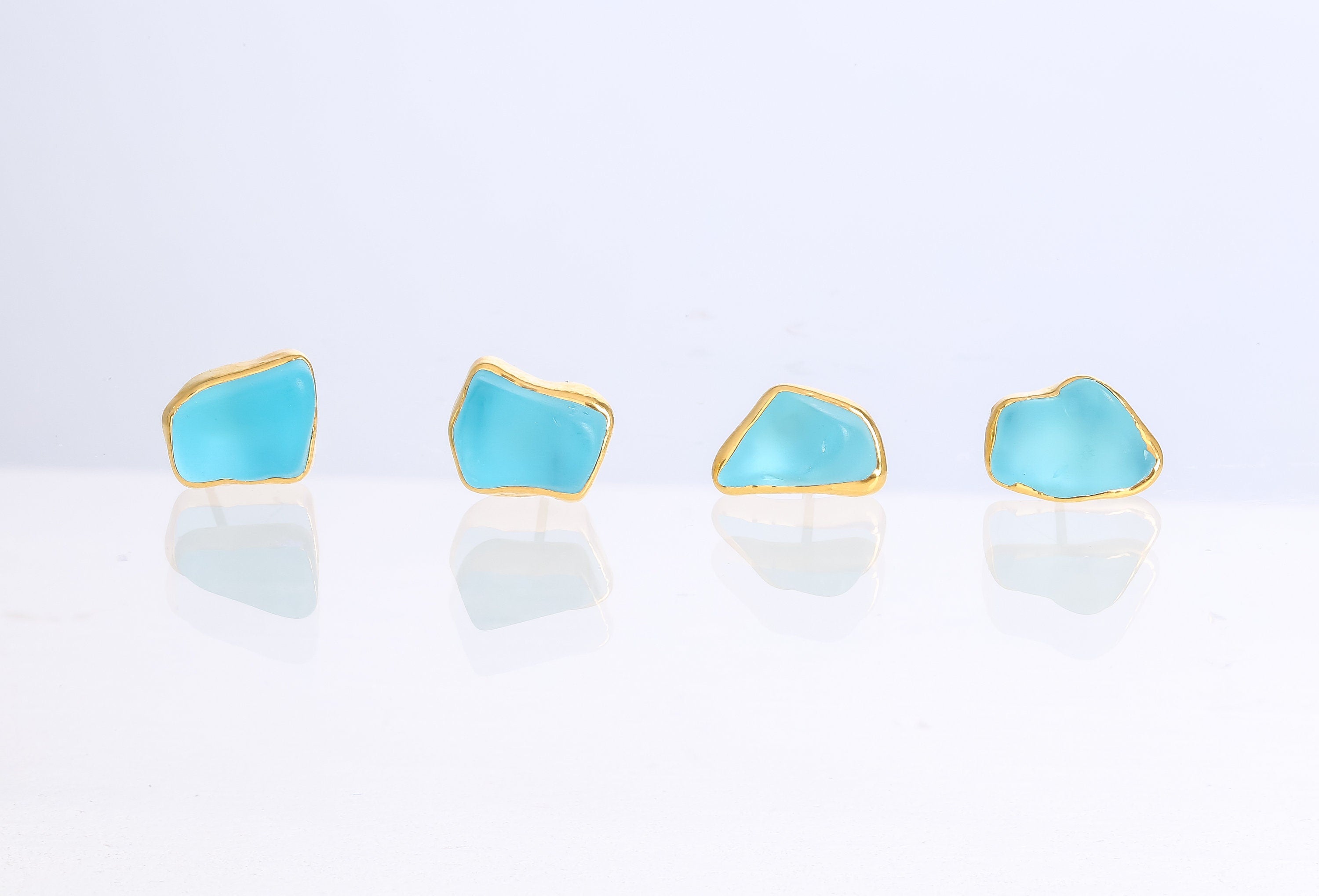 Ringcrush Raw Topaz Earrings, 24k gold