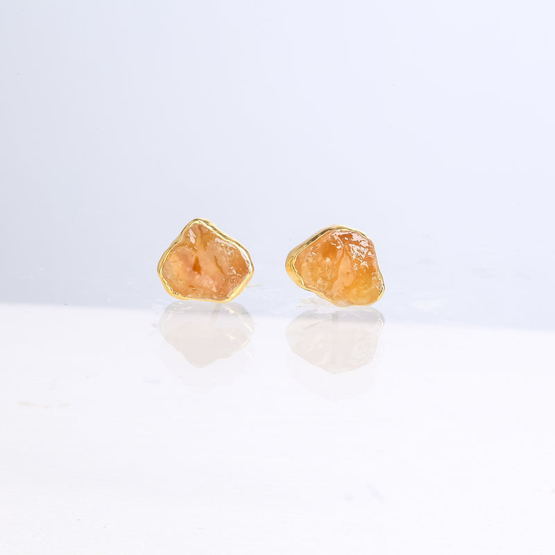 Raw Citrine Earrings - November birthstone (photo 6)