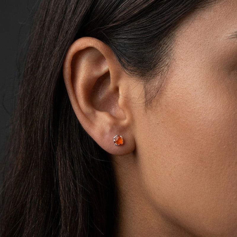 Additional photo of the Raw Carnelian Stud Earrings (photo 11)