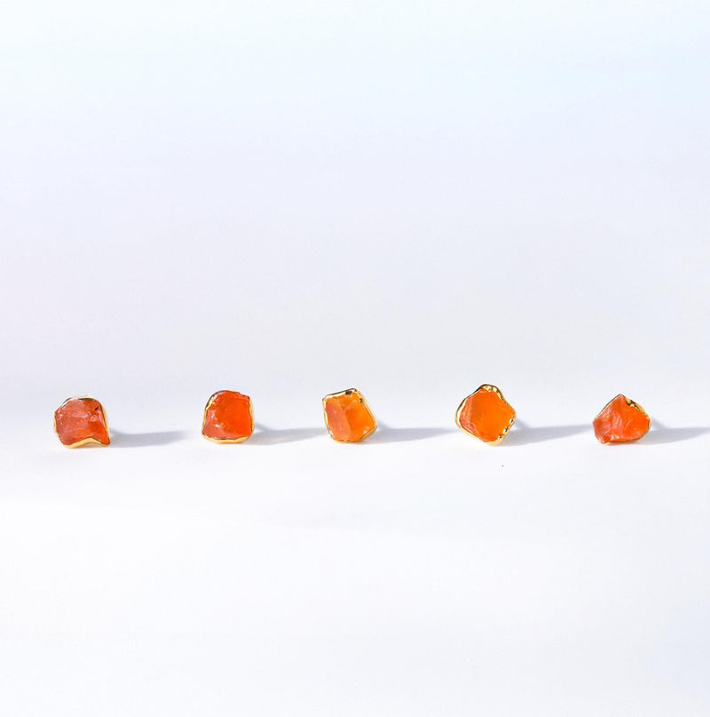 Raw Carnelian Stud Earrings - handmade in Atlanta